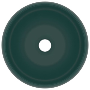 Chiuvetă baie lux verde inchis mat 40x15 cm ceramică rotund - Img 3