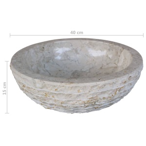 Chiuvetă, crem, 40 cm, marmură - Img 5