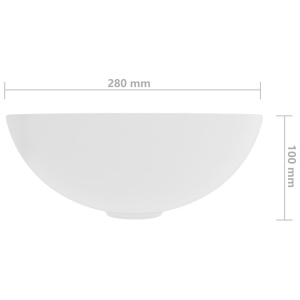 Chiuvetă de baie, alb mat, ceramică, rotund - Img 5