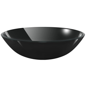 Chiuvetă de baie din sticlă călită, 42 cm, negru - Img 2