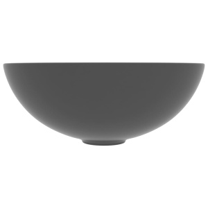 Chiuvetă de baie, gri inchis, ceramică, rotund - Img 3