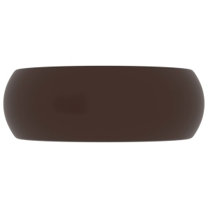 Chiuvetă de baie lux maro inchis mat 40x15 cm ceramică rotund - Img 4