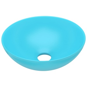 Chiuvetă de baie, verde deschis, ceramică, rotund - Img 2
