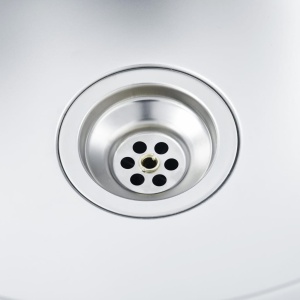 Chiuvetă de bucătărie dublă cu sită și sifon, oțel inoxidabil - Img 4