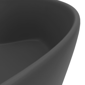 Chiuvetă de lux cu preaplin, gri inchis mat, 36x13 cm, ceramică - Img 5