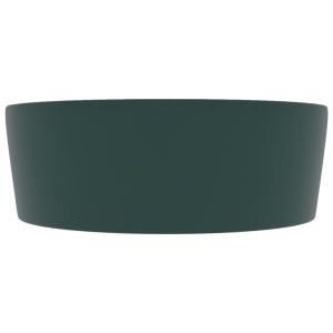 Chiuvetă de lux cu preaplin verde inchis mat 36x13 cm ceramică - Img 4