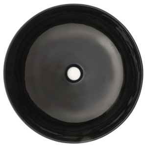 Chiuvetă din ceramică, rotundă, 41,5 x 13,5 cm, negru - Img 3