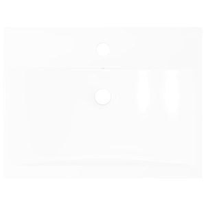 Chiuvetă dreptunghiulară din ceramică cu preaplin și scurgere 60x46 cm - Img 6