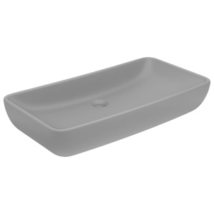 Chiuvetă dreptunghiulară lux gri deschis mat 71x38 cm ceramică - Img 2