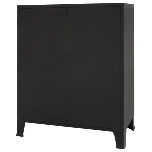 Comodă sertare, metal, stil industrial, 78x40x93 cm, negru - Img 4