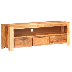 Comodă TV, 119 x 30 x 41 cm, lemn masiv de acacia - Img 9