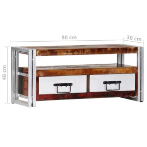 Comodă TV, 90 x 30 x 40 cm, lemn masiv reciclat - Img 6
