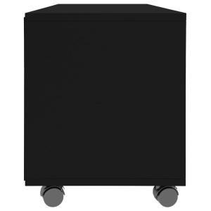 Comodă TV cu rotile, negru, 90x35x35, PAL - Img 6