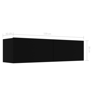 Comodă TV, negru, 120 x 30 x 30 cm, PAL - Img 7