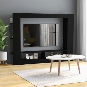 Comodă TV, negru, 152 x 22 x 113 cm, PAL