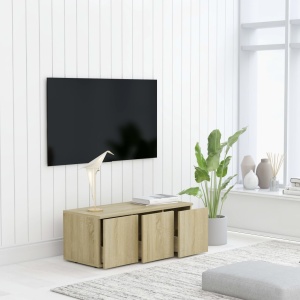Comodă TV, stejar Sonoma, 80 x 34 x 30 cm, PAL - Img 4