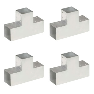 Conectori grindă, formă T, 4 buc, 101x101 mm, metal galvanizat