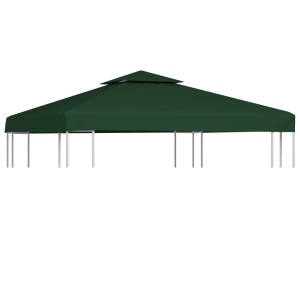 Copertină de rezervă acoperiș foișor, verde, 3x3 m, 310 g/m²