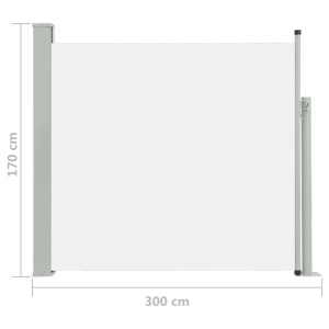 Copertină laterală retractabilă de terasă, crem, 170 x 300 cm - Img 7