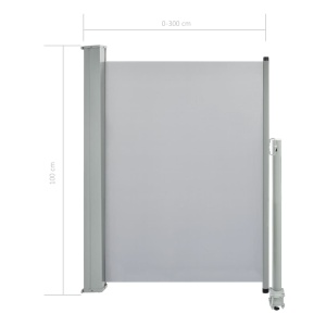 Copertină laterală retractabilă de terasă, gri, 100 x 300 cm - Img 7