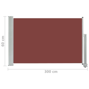 Copertină laterală retractabilă de terasă, maro, 60 x 300 cm - Img 7