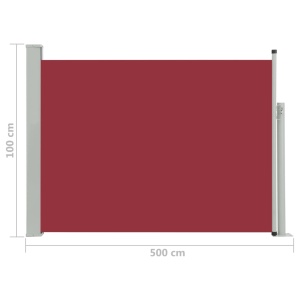 Copertină laterală retractabilă de terasă, roșu, 100x500 cm - Img 7