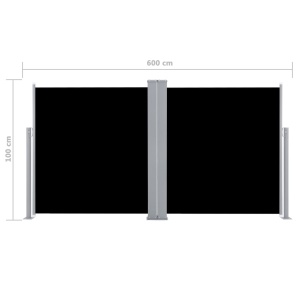 Copertină laterală retractabilă, negru, 100 x 600 cm - Img 11
