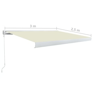 Copertină manuală tip casetă, crem, 300 x 250 cm - Img 6