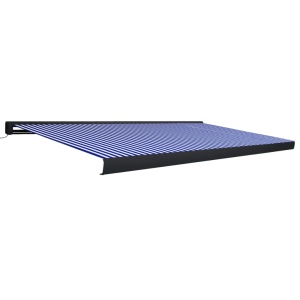 Copertină motorizată tip casetă, albastru și alb, 500 x 300 cm - Img 2