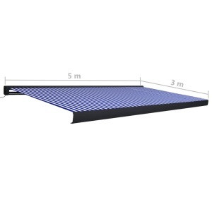 Copertină motorizată tip casetă, albastru și alb, 500 x 300 cm - Img 6