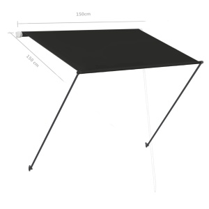 Copertină retractabilă cu LED, antracit, 150 x 150 cm - Img 9