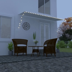 Copertină retractabilă cu LED, crem, 400 x 150 cm