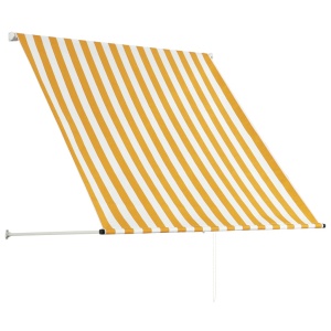 Copertină retractabilă, galben și alb, 150 x 150 cm - Img 8