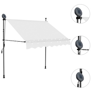Copertină retractabilă manual cu LED, crem, 150 cm - Img 3