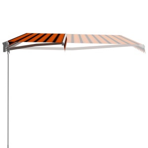 Copertină retractabilă manual, portocaliu &amp; maro, 450 x 300 cm - Img 4