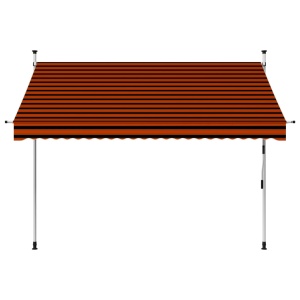 Copertină retractabilă manual, portocaliu și maro, 250 cm - Img 2
