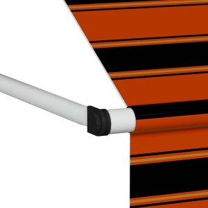 Copertină retractabilă manual, portocaliu și maro, 350 cm - Img 6