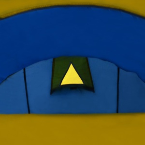 Cort camping 4 persoane, Bleumarin/Albastru deschis - Img 2