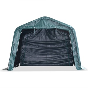 Cort de animale detașabil verde inchis 3,3x3,2m PVC 550g/m² - Img 8