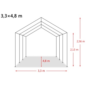 Cort de animale detașabil verde inchis 3,3x4,8m PVC 550g/m² - Img 9