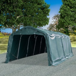Cort de animale detașabil verde inchis 3,3x8 m PVC 550g/m²
