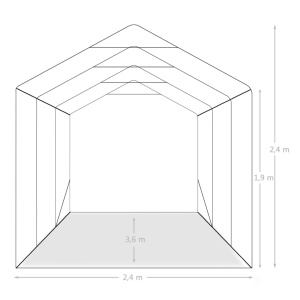 Cort de garaj, verde, 2,4 x 3,6 m, PVC - Img 10