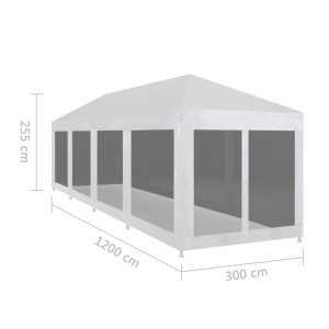 Cort de petrecere cu 10 pereți din plasă, 12 x 3 m - Img 5