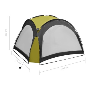Cort de petrecere cu LED și 4 pereți, verde, 3,6 x 3,6 x 2,3 m - Img 9
