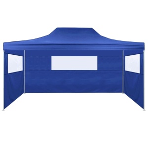 Cort de petrecere pliabil cu 3 pereți, albastru, 3 x 4 m, oțel - Img 3