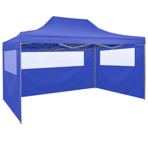 Cort de petrecere pliabil cu 4 pereți, albastru, 3 x 4 m, oțel - Img 8