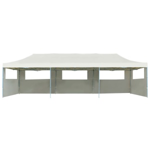 Cort de petrecere pliabil cu 5 pereți laterali, crem, 3 x 9 m - Img 4