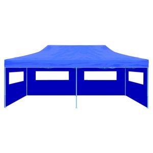 Cort de petrecere pliabil de tip pop-up, albastru, 3 x 6 m - Img 3