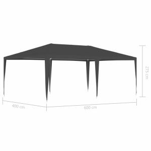 Cort de petrecere profesional, antracit, 4 x 6 m, 90 g/m² - Img 5