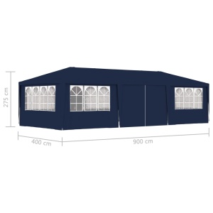 Cort de petrecere profesional cu pereți albastru 4x9 m 90 g/m² - Img 9